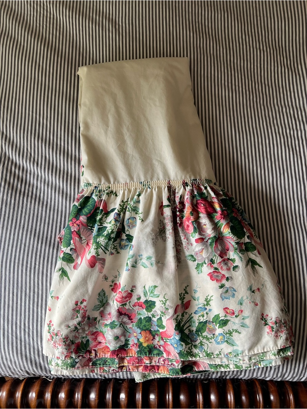 Croscill Floral Ruffled with Pink & Green and morning glories